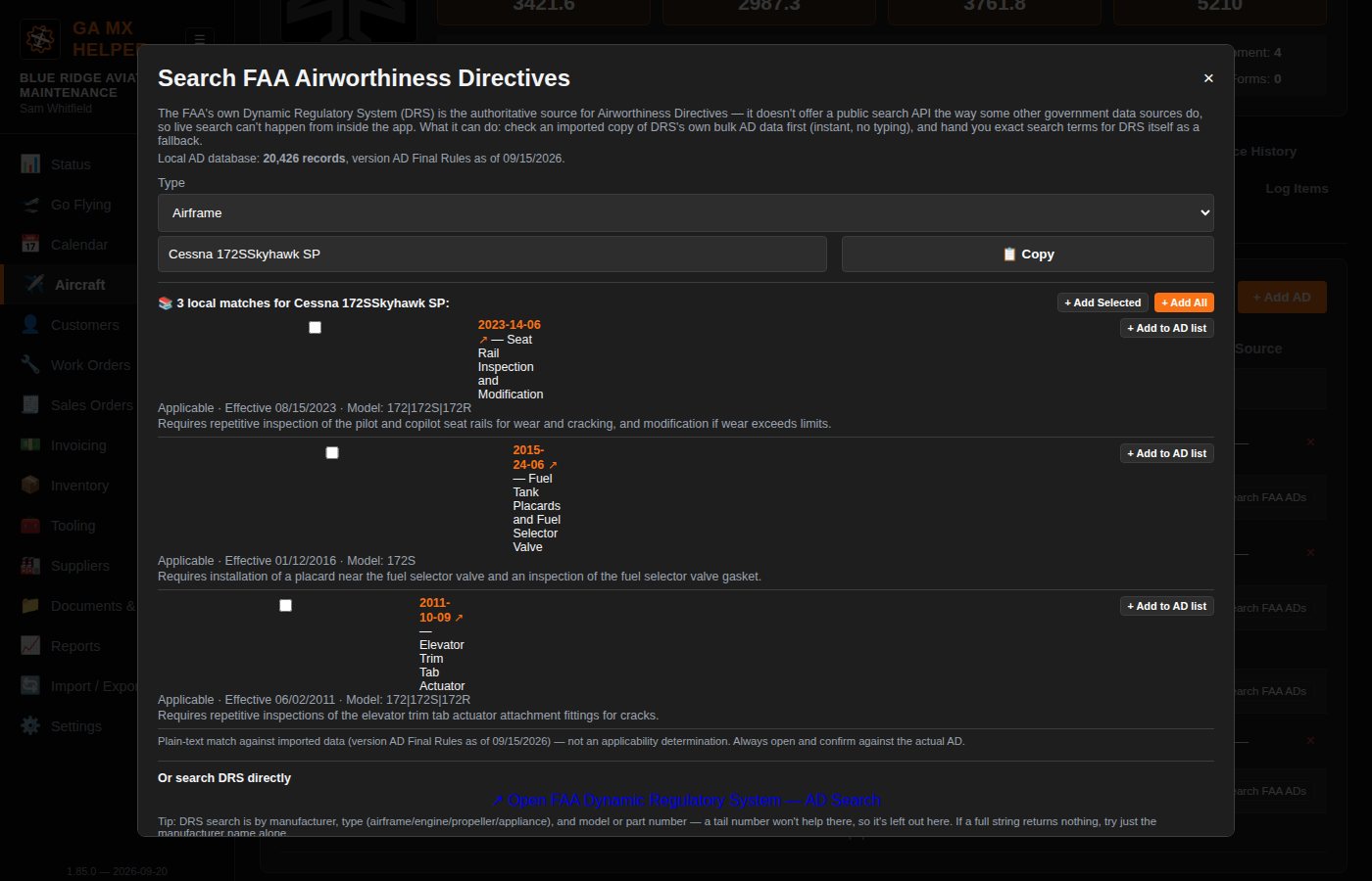 AD Search local matches