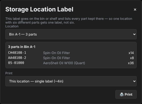 Storage Location Label